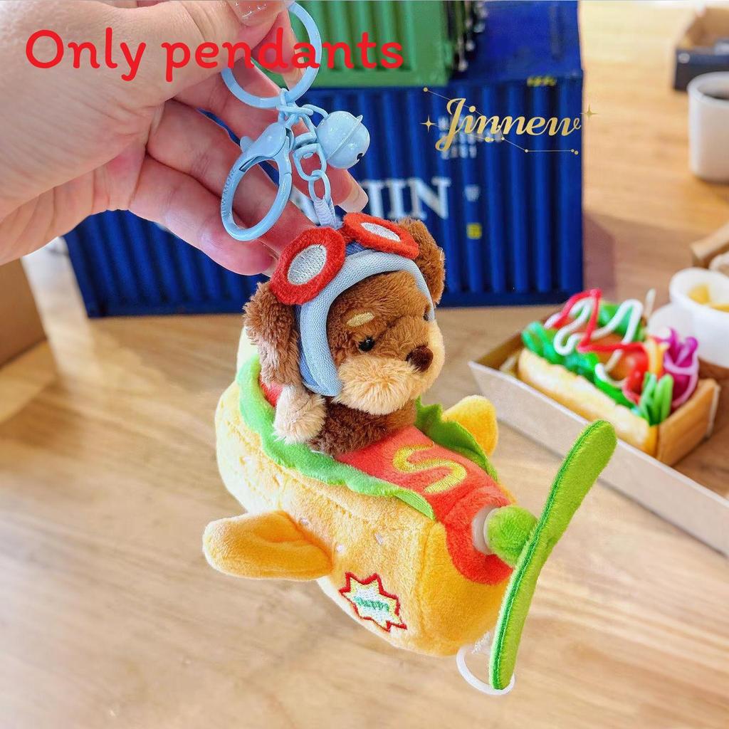 

Pabaisi Dachshund Pilot Plush Keychain With Stretchable Rotating Design For Kids And Collectors Blue