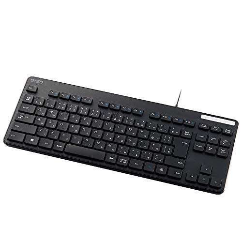 ELECOM Wired Keyboard TK-FCM107KBK Thin Membrane Type Antibacterial Compact Tenkeyless Black