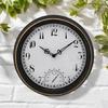 12inch Retro Waterproof Clock with Thermometer Outdoor Garden Yard Decoration