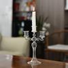 Creative 3 Heads Retro Glass Candlestick Romantic Candlelight Dinner Colorful Candle Stand  Home Decor Wedding Party Decoration