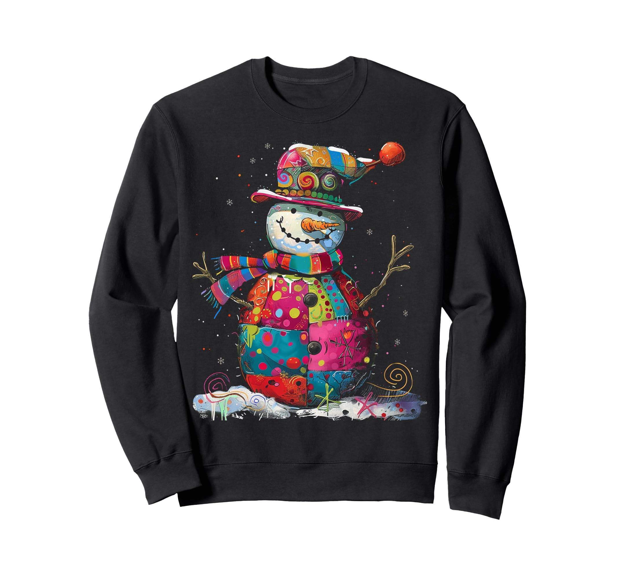 

Snowman Christmas motif artwork family snowman sweatshirt X-Mas чёрный
