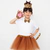 1/3/4/5Pcs Kids Girls Giraffe Costume Accessories Set Giraffe Ears Headband Bowtie Giraffe Tail Tutu Skirt for Animal Party