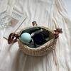 Women Handmade Straw Woven Small Saddle Bag Fashion Crossbody Shoulder Bag Ladies Simple Design Summer Travel Beach Bag CLE