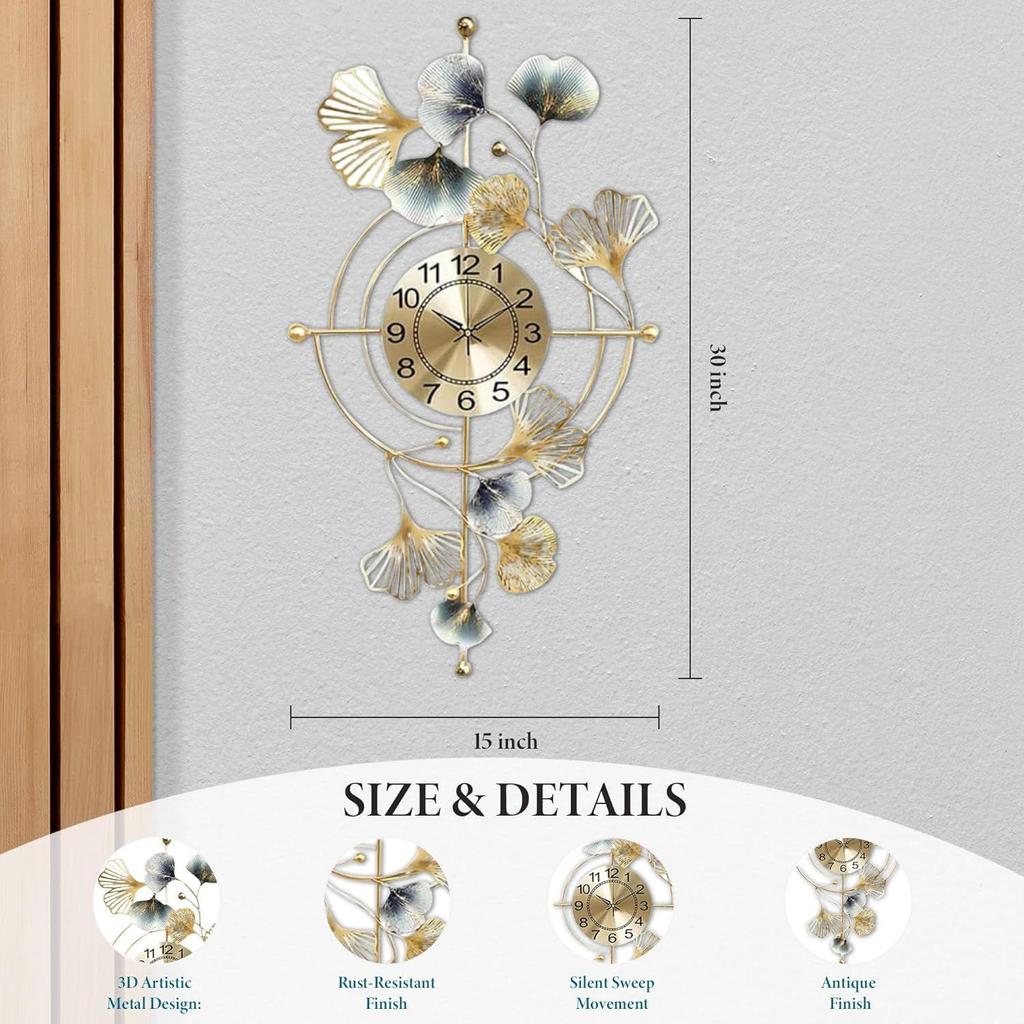 Metal Wall Clock for Living Room Designer Big Unique Clock for Wall Antique Handcrafted Wall Clock