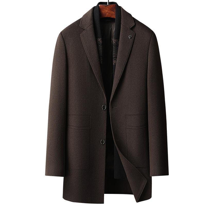 Winter Coat Men's Suit Collar Medium and Long Down Coat Jacket