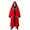 Costume da Mago Gotico con Cappuccio a Catena per Feste di Halloween e Cosplay