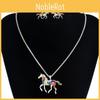 Animal Horse Pendant Necklace With Colorful Oil Drop Design For Women Summer Fashion