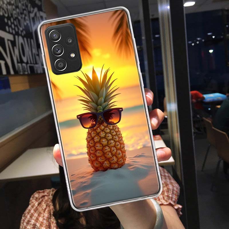 Harvest Pineapple Phone Case for Samsung A54 A57 A37 A17 A14 A15 A12 A24 A34 A55 A35 A25 A52S A07 A05S A04S A22 A32 A72 Galaxy N