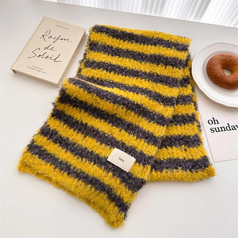 Men Women Wool Scarf Winter Warm Thicken Solid Warmer Cashmere Scarves Fashion Knitted Versatile Shawl Soft Neck Bib Cold Proof