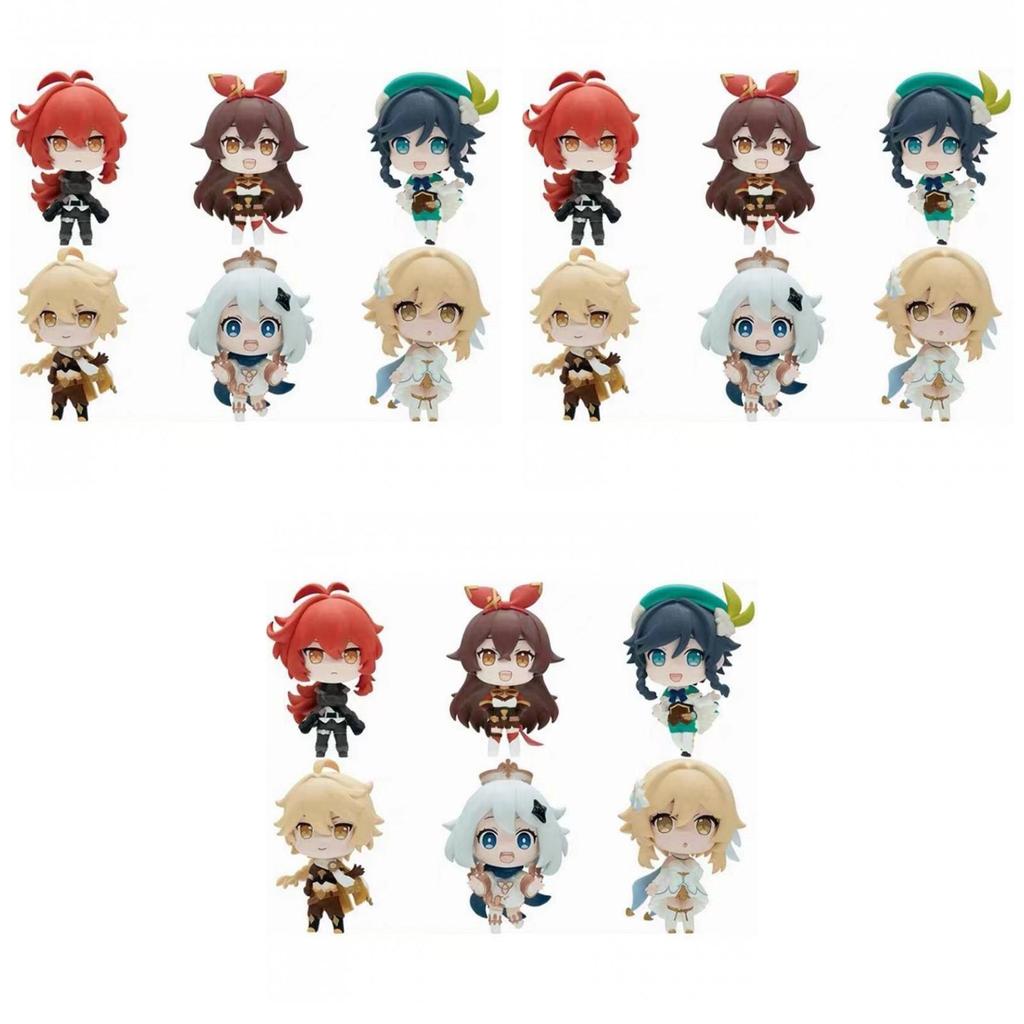 Cute And Funny Genshin Impact Figure Pvc Set Of 6pcs Anime Action Figures For Decoration