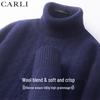 Suéter CARLI Masculino Premium de Lã Merino com Gola Alta Texturizada