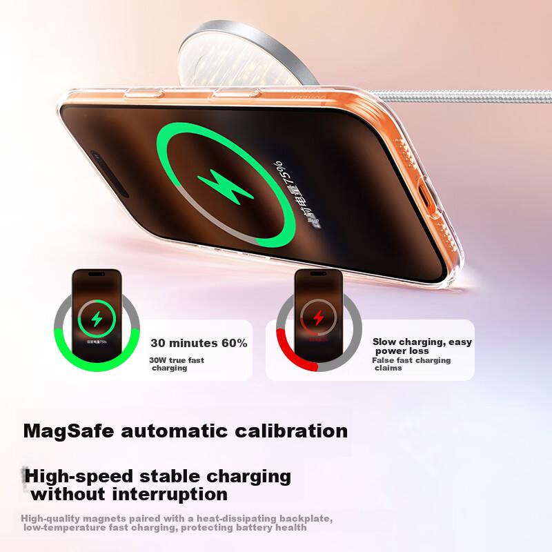 IPhone 17 Pro Case, 17 Pro Protective Cover, Magnetic Case, Airbag Shockproof, Ultra-Thin Heat Dissipation, Transparent Simple Desig