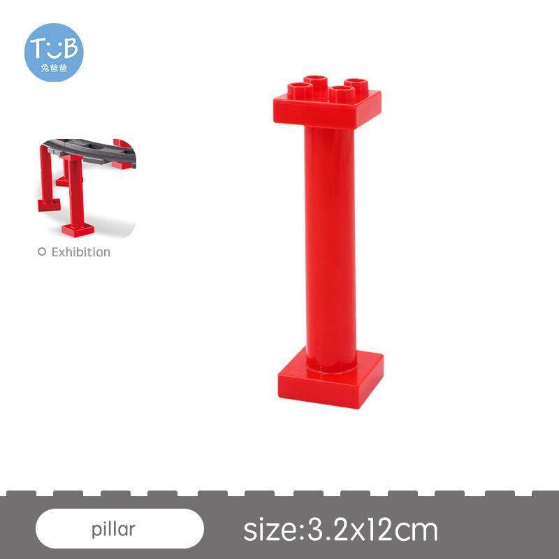 Big Size Block Bricks Train Tracks  Traffic Stop Lights Straight Duploes Black Accessories Diy Hot Toys For Children Baby Gift