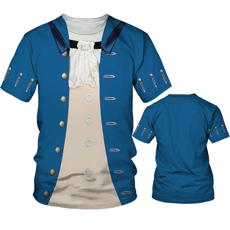 

Летняя мужская одежда капитана, футболка, забавная новинка для косплея, мужская униформа пилота с круглым вырезом и короткими рукавами, одежда с 3d принтом L