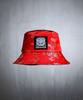 Kileutimuka Embroidered Patch Oriental Fabric Bucket Hat Red