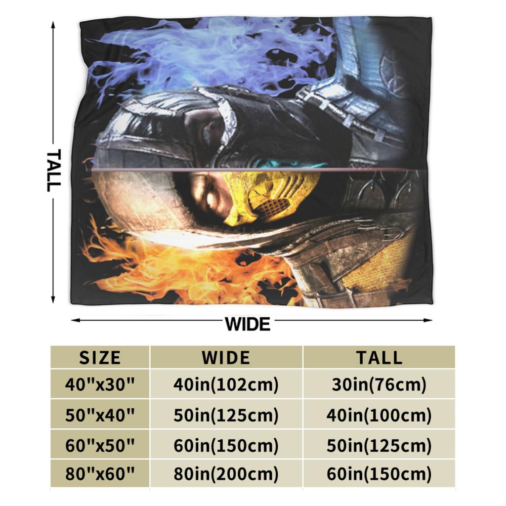 Mortal Kombat X Scorpion VS Sub Zero MKX Liu Kang Game Blankets Fleece Funny Throw Blanket for Home Spring/Autumn