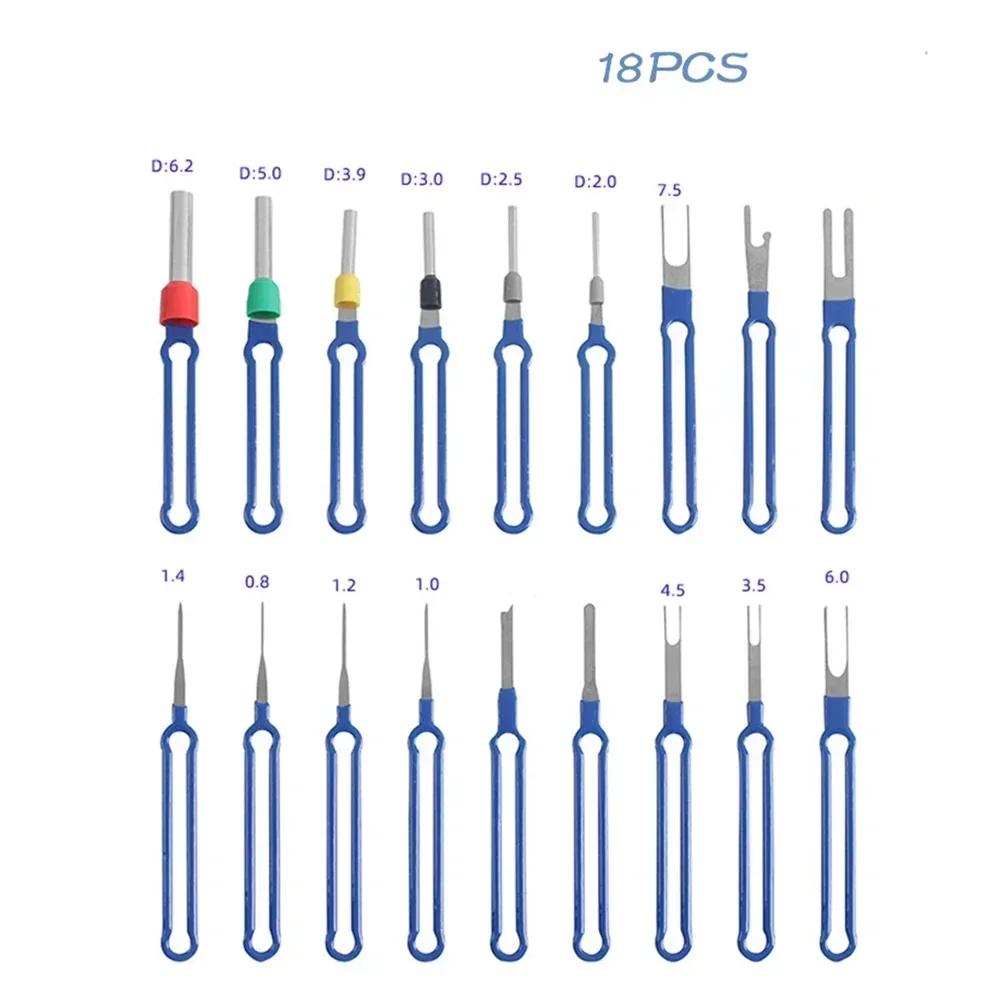 18Pcs Car Terminal Removal Tool Kit Depinning Tool Electrical Connector Pin Removal Car Stylus Wiring Crimp Connector Puller China Mainland