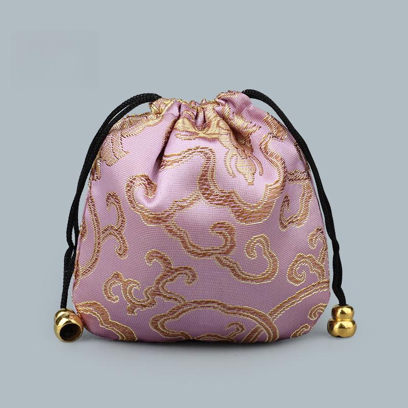 18 Brocade-Style Drawstring Bags for Buddhist Beads Bracelets & Cultural Play