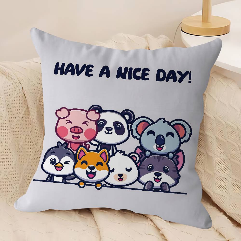 Kreskówkowe Urocze Zwierzątka Poszewka na Poduszkę 30x50 Poliester Poduszki Sofowe Dekoracyjne Poduszki Dekoracja Domu Poszewka