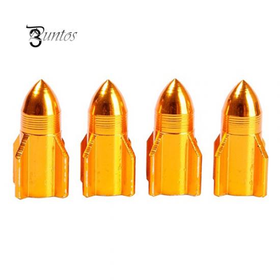 4 шт. авто велосипед ракета шина клапан колеса стержень золотой