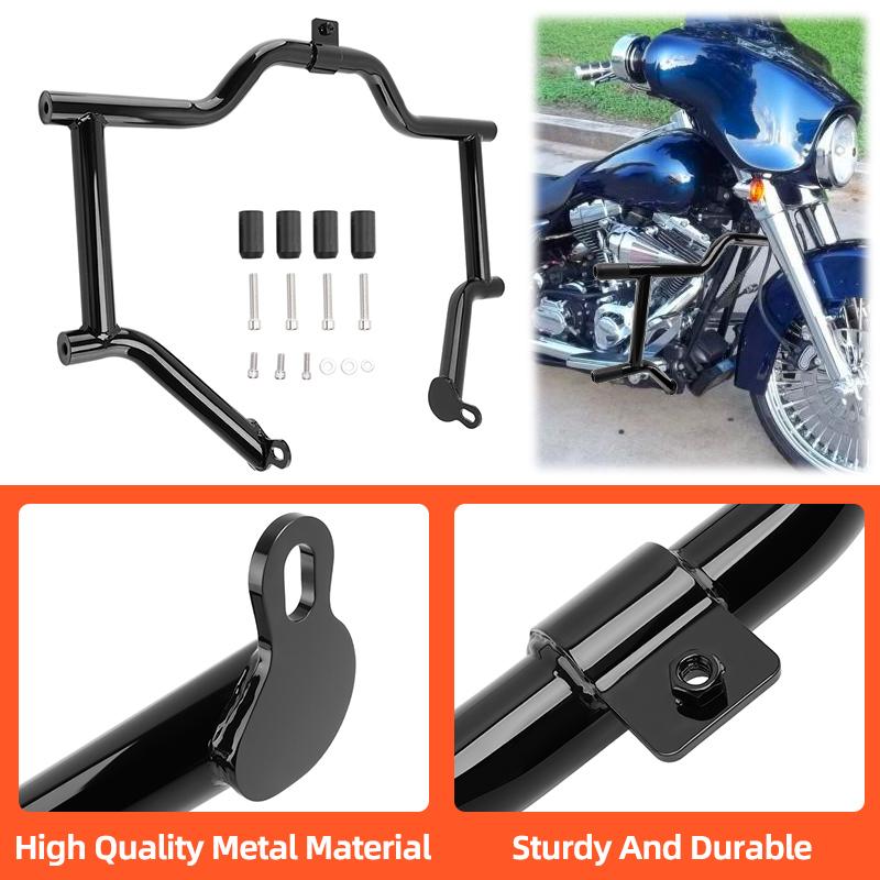 Motorcycle Front Engine Guard For Harley Touring Street Glide Road King Electra Glide 97-08 Crash Bar Highway Protection Black