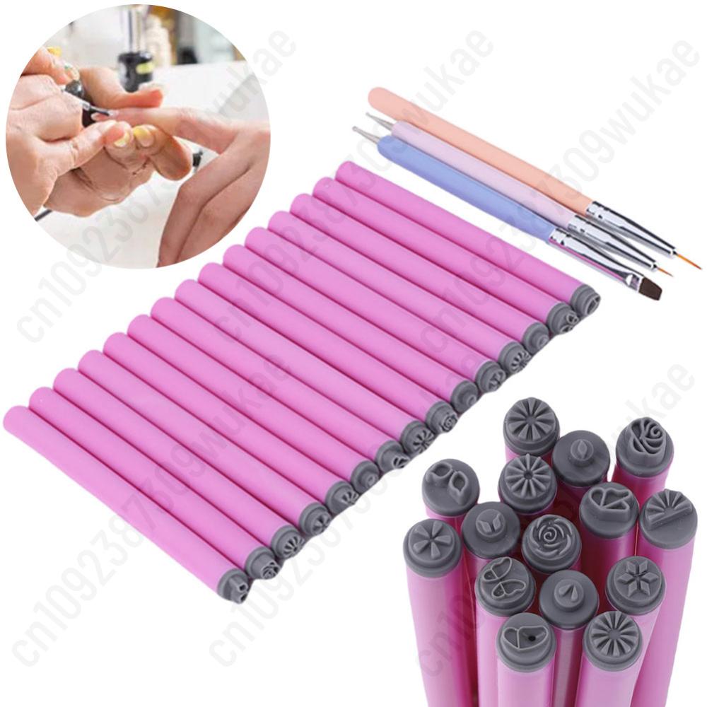 6/10/15 STÜCKE Nagelstempelstift-Set DIY Nagelkunst Nagel-Graffiti Nagelkunst-Punktierwerkzeuge Mit Einfachem Design Nagelkunst-Stempelstift Für Frauen