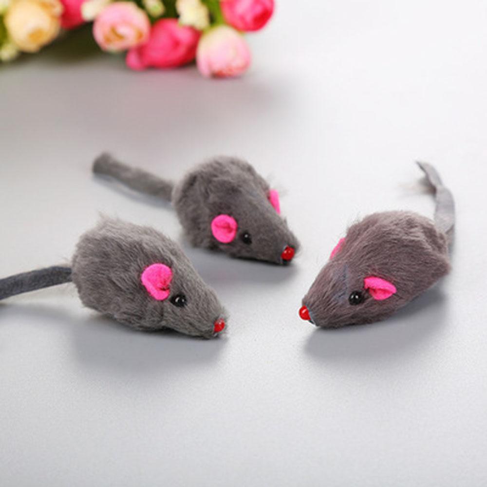 12Pcs Fur Mouse Squeaky Sound Mice Rat Toy For Pet Cat Kitten Puppy Playing