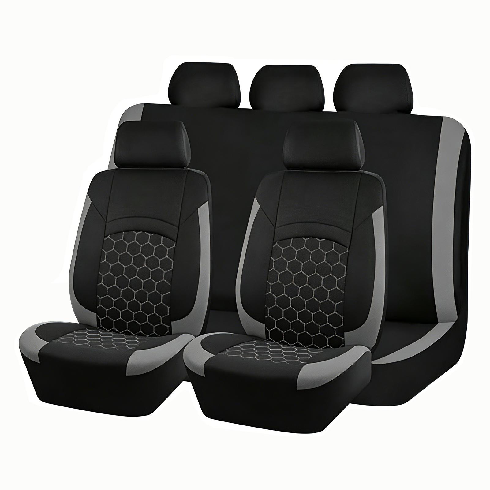 Universal Car Seat Covers, 9PCS PU Leather Front and Rear Seat Protectors, Full Set Auto Seat Covers, Front Seats серый