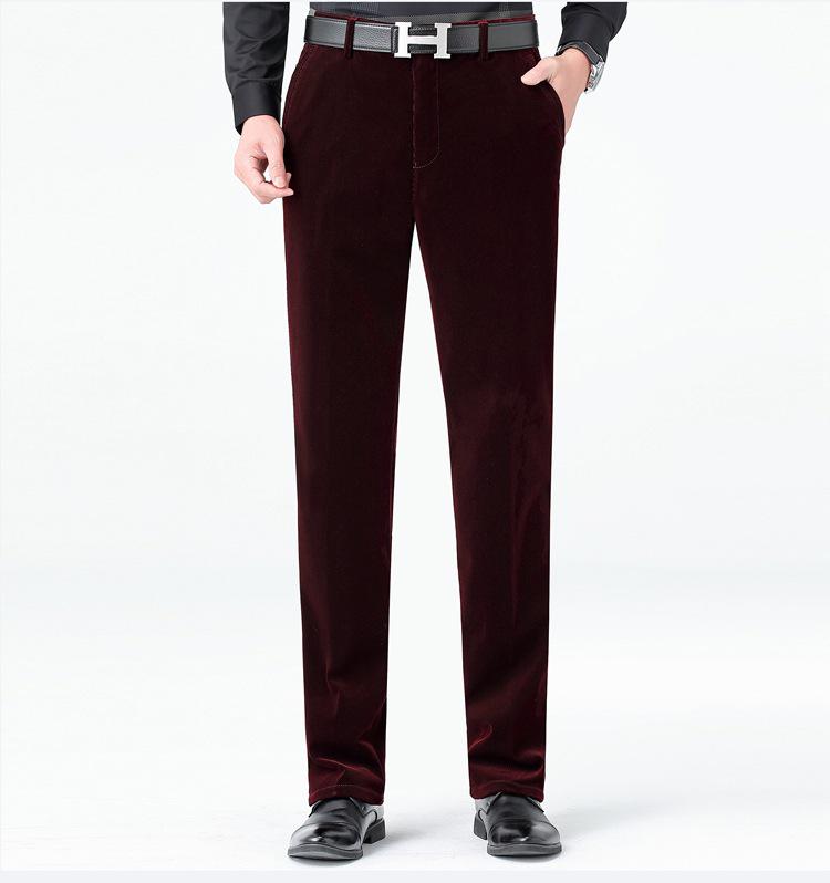 2025 Autumn Men's Corduroy Business Casual Mid-Rise Straight-Leg Pants