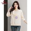 Women's Round Neck Loose Embossed Sweatshirt