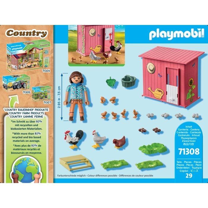 Jeux de construction - PLAYMOBIL - 71308 - Agricultrice - Poulailler - Multicolore