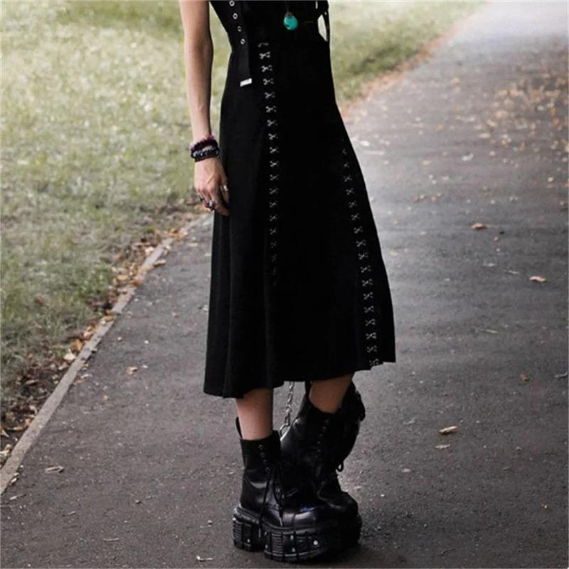 Fashion Punk Style Women Boots Lace-up Heel Height Platform Shoes Woman Gothic Ankle Rock Boots Metal Decor Woman Sneakers 2025