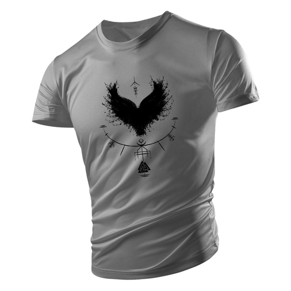 Four seasons men's fashion casual sports short sleeve T-shirt 2d printed men's innovative high street crewneck tops quick drying