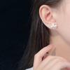 Korean Style Lace Pearl Bow Stud Earrings for Women with Fresh Temperament and High-end Feel