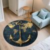 Map Anchor,Round Area Rug,Carpet Rug for Living Room Bedroom Sofa Playroom Decor,Non-slip Floor Mat