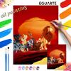 Oil Painting DIY Digital Painting The Lion King Characters Sunset Scene HandPainted Living Room Entryway Wall Art.