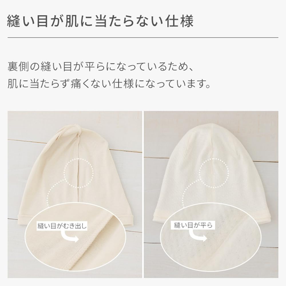 Aquador Medical Care Hat, Cotton, Polyester, Organic Cotton, Striped Watch Knit, Women's, Men's, For Sleeping, Going Out, Cotton, BG. Beige, mdh025BG