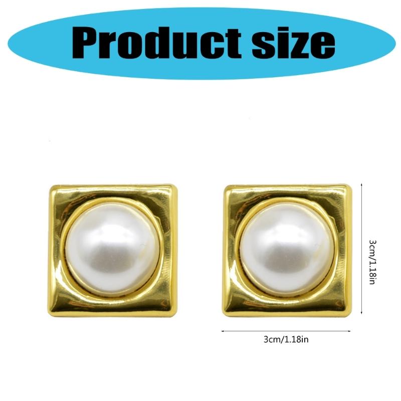 Vintage Geometrické Čtvercové Perlové Náušnice pro Ženy Retro Designy Přenosné a Pohodlné na Párty nebo pro Každodenní Nošení