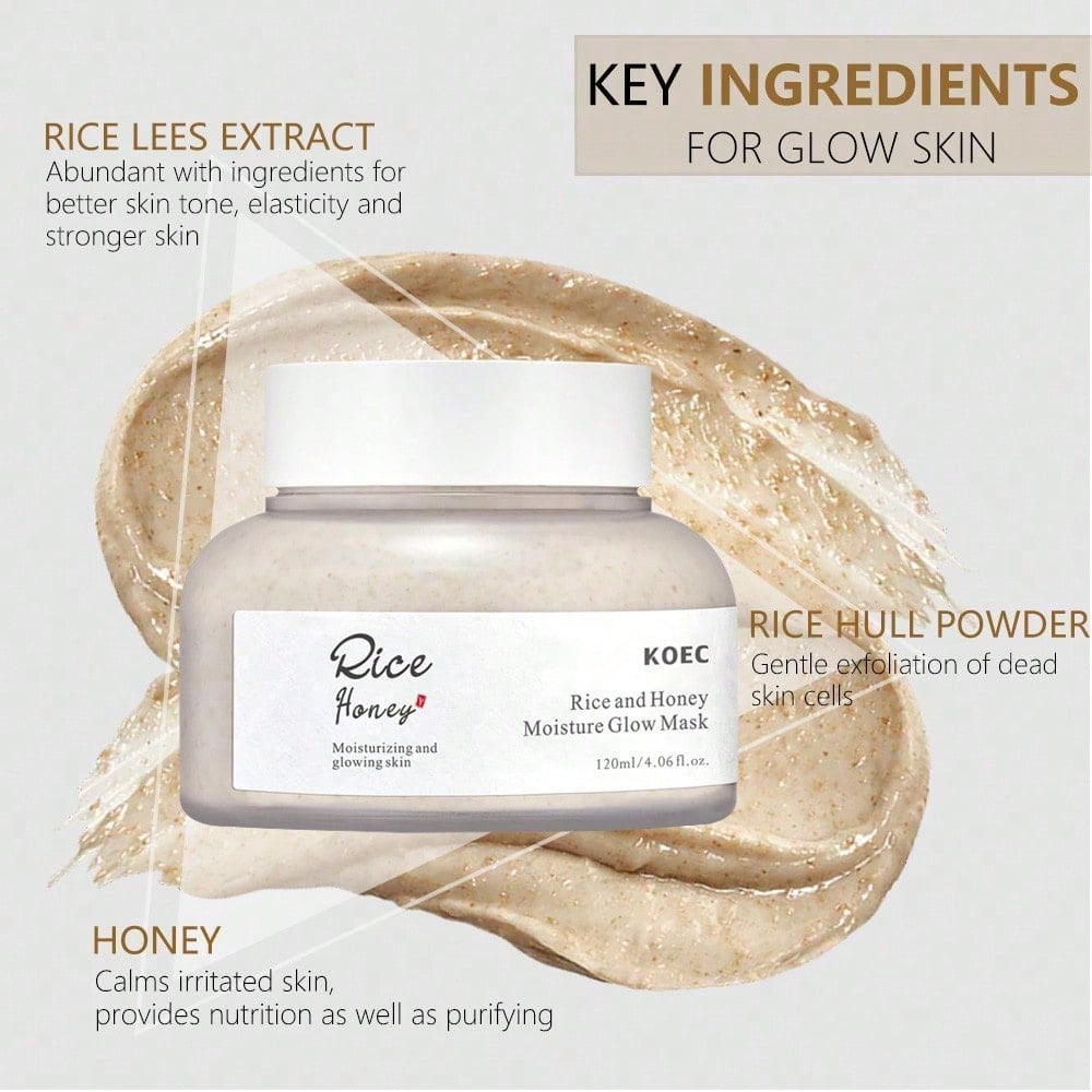 1PC Energizing Rice And Honey Glow Mask , Skin Care,Face Mask,Control Oil, Brighten Skin Tone,Face C