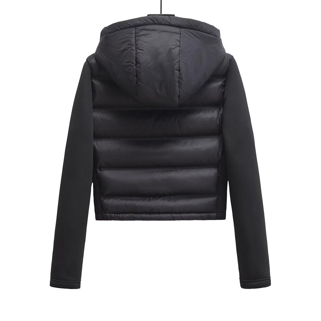 Dámská bavlněná bunda s kapucí a patchworkovými rukávy - Móda podzim/zima 2024 9614