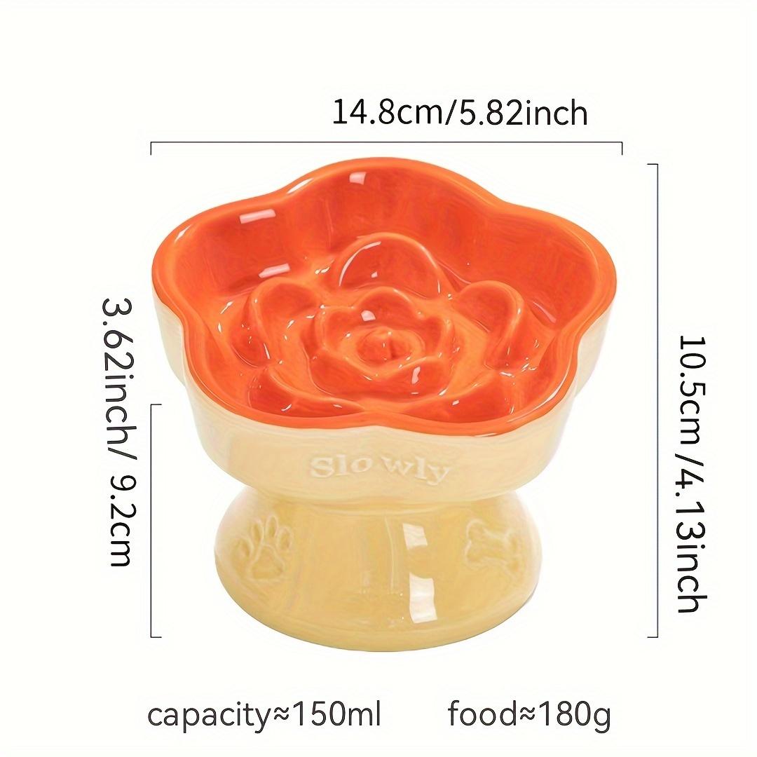 

Миска для медленного кормления питомцев Высокая керамическая миска для кошек Миска для собак Миска для маленьких собак и кошек Защита от подавления Медленное кормление Защита от опрокидывания Защита шеи Миска со скошенным краем оранжевый