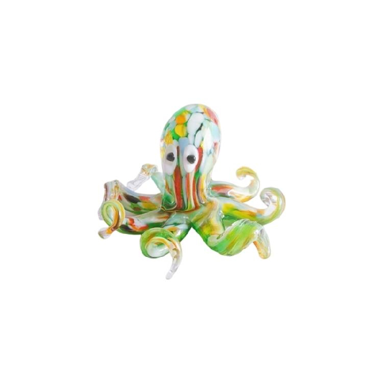 Mehrfarbige Kraken Kunstwerk Glas Tier Miniatur Figur Heim Büro Dekorationen Festliches Geschenk für Feiertage Partys Veranstaltung