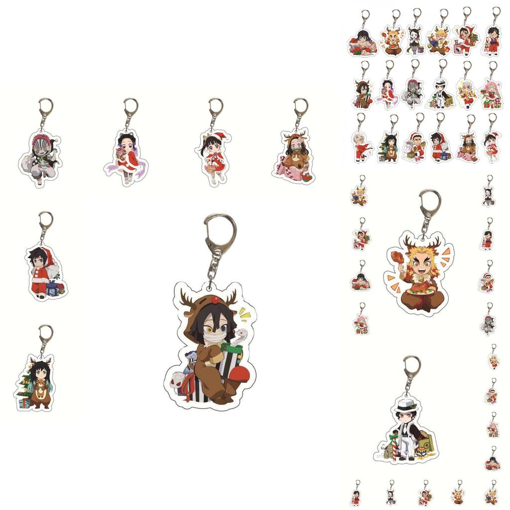 Unique Acrylic Demon Slayer Xmas Keychain Perfect For Anime Fans And Collectors