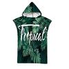 Leaf Pattern Microfiber Beach Towel Quick Dry Hooded Cloak Wetsuit Towels Adult Kids Parent-Child Poncho Bathrobe For Swim Surf