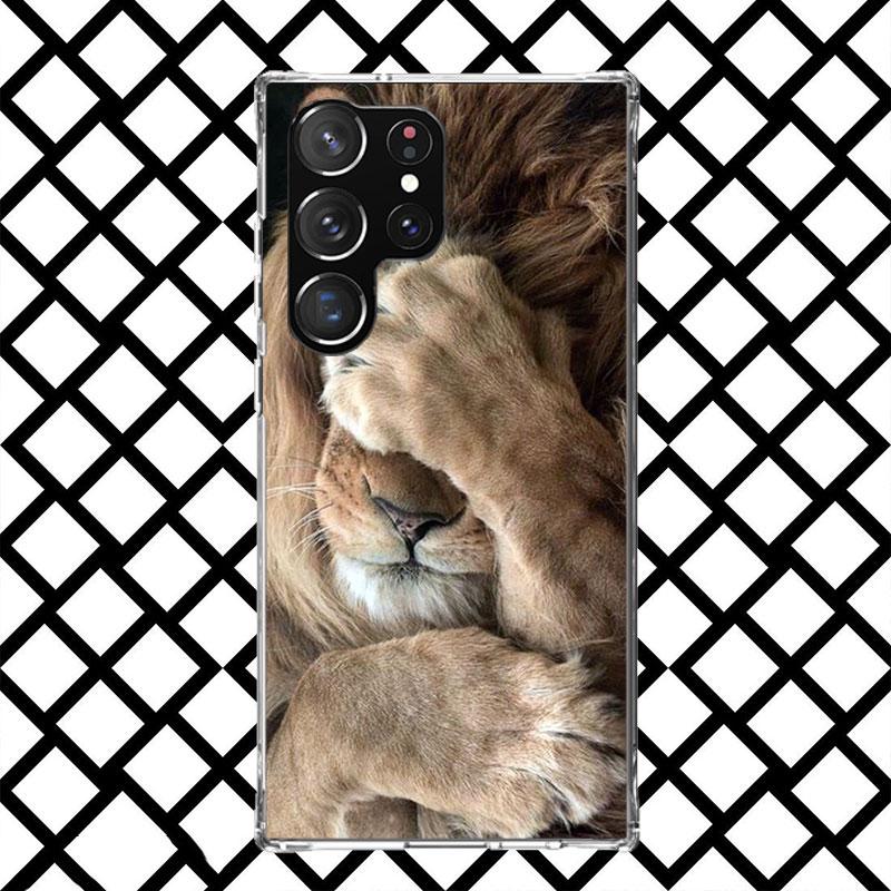

Lion Male Cub King Phone Case for Samsung Galaxy S26 S25 Edge S24 S23 Ultra S22 Plus S21 FE S20 + Soft Cover Print Fundas Galaxy Samsung S24