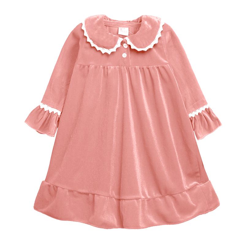 Children's Gold Velvet Pajamas - Autumn/Winter Homewear for Boys and Girls