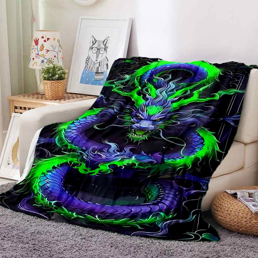 1PC Dragon Artwork Blanket, Throw For Sofa, Bed, Travel, Printing Blanket With Soft And Warm Fabric yy250918135