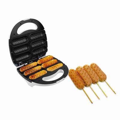 750W Fabricante de Waffles y Corn Dogs Antiadherente Máquina para Corn Dogs Hace 6 Corn Dogs a la Vez