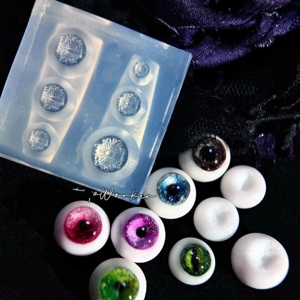 Augenartige Transparente Nagelkunstform: Lebensmittelecht, Handgefertigtes Dunkles Design