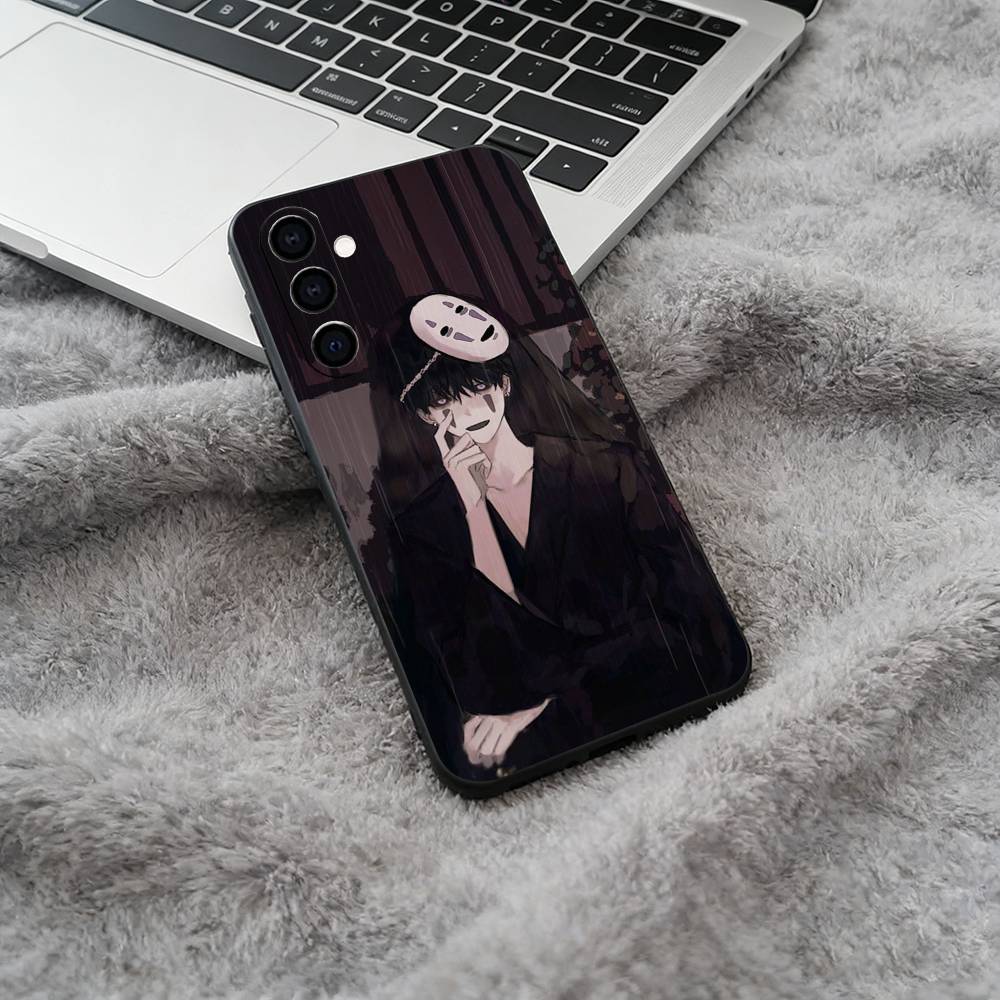 S-A-Spirited Away Black Soft Silicone Phone Case for Samsung Galaxy A73, A71, A72, A70, A53, A52, A51